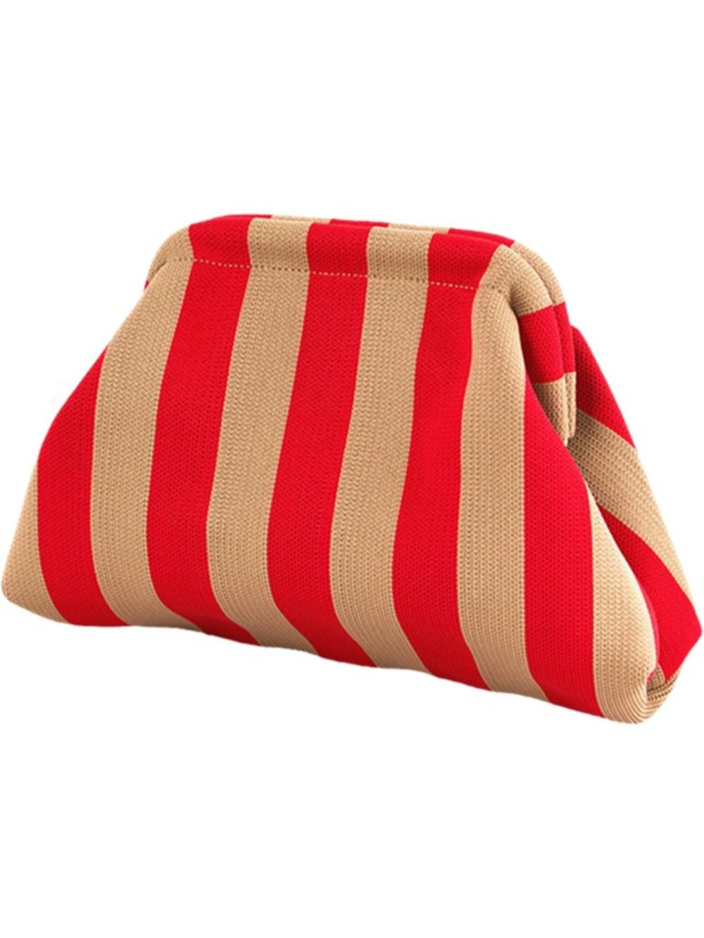 Women's Yellow Red Clutch Purses Dumpling Striped Summer Beach Evening Handbag